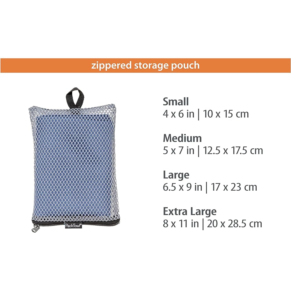 Packtowl Water Absorbent Towel Soft with Storage Pouch Original [Genuine Japanese Product]