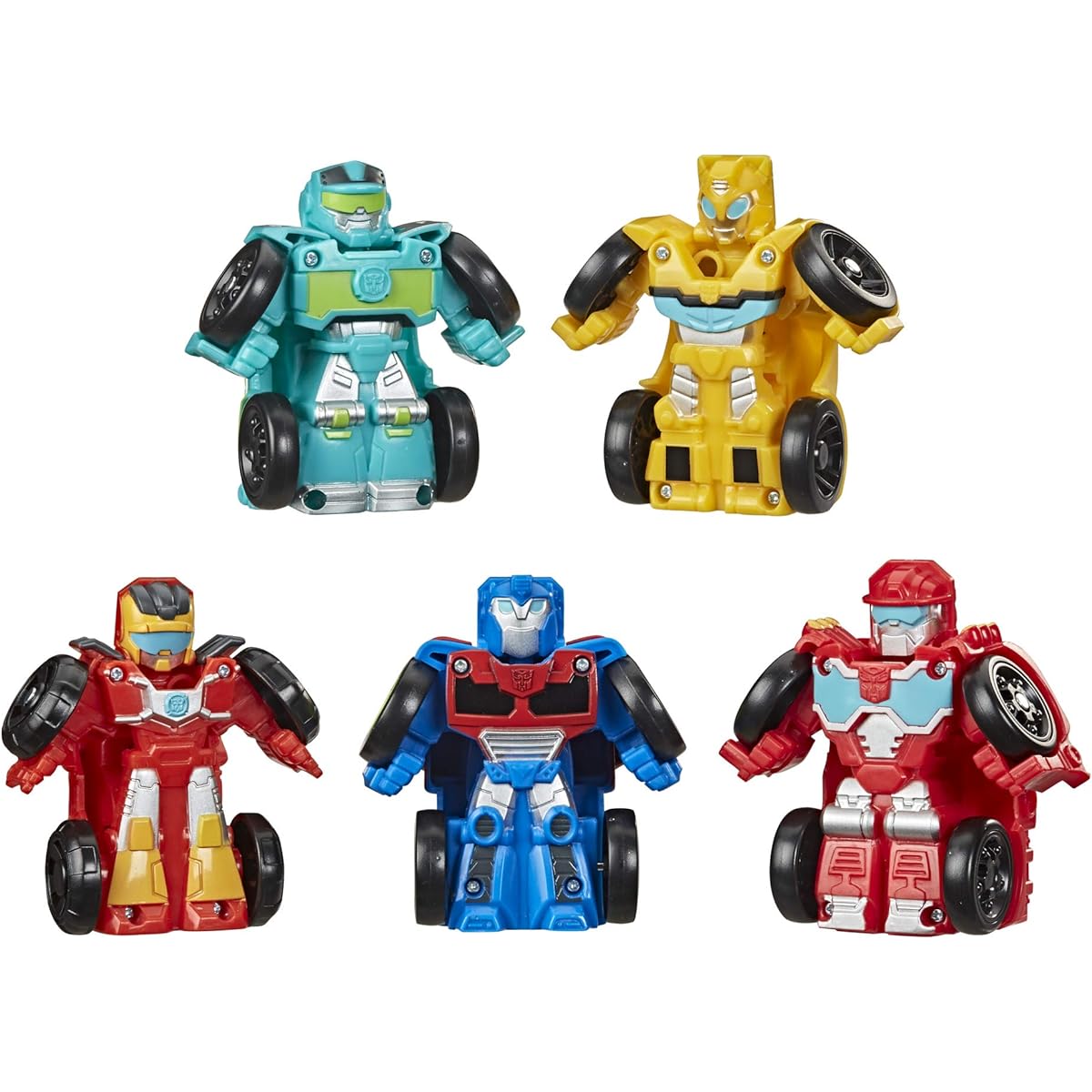 Transformers Playskool Heroes Rescue Bots Academy Minibot Racers Transforming Robot Toys 5-Pack 2-Inch Collectible Toy Cars ( Exclusive)