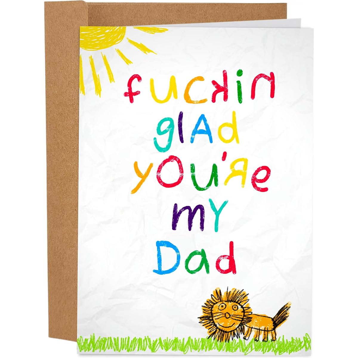 Sleazy Greetings Funny Father's Day Card | Glad You Are My Dad Happy Father's Day Greeting Card | Father's Day Card from Kid/Son/Daughter