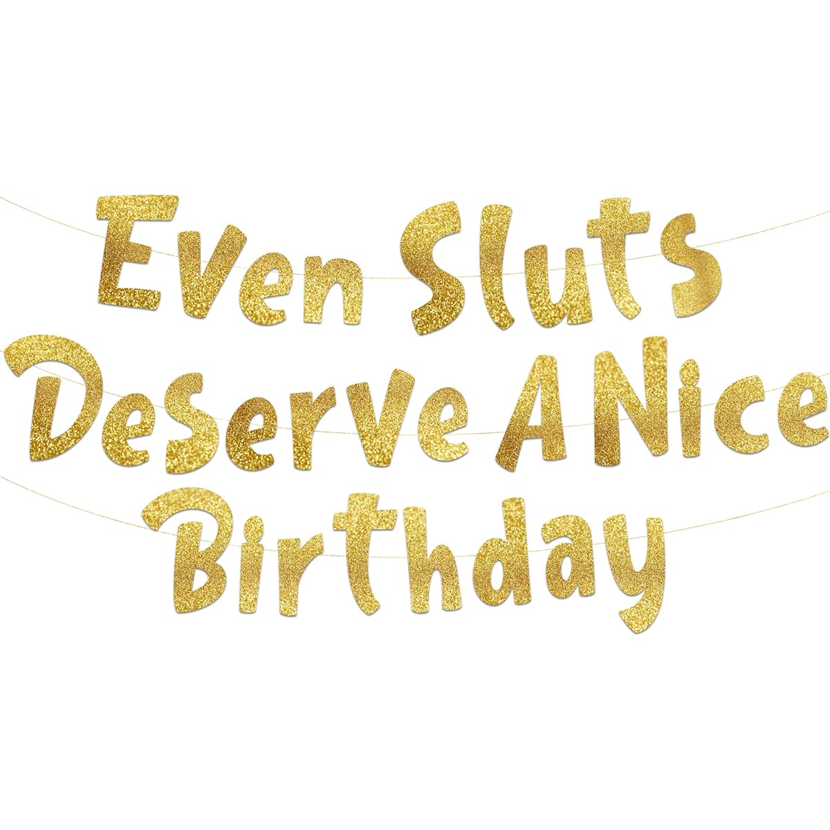 Funny Girls Gold Birthday Glitter Banner - Happy Birthday Party Supplies Ideas Gifts - 21st 22nd 23rd 24th 25th 30th Birthday Decorations