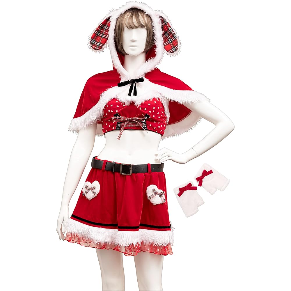 [Clear Stone] SugarWhip Love Cape Santa Cosplay Women's Red