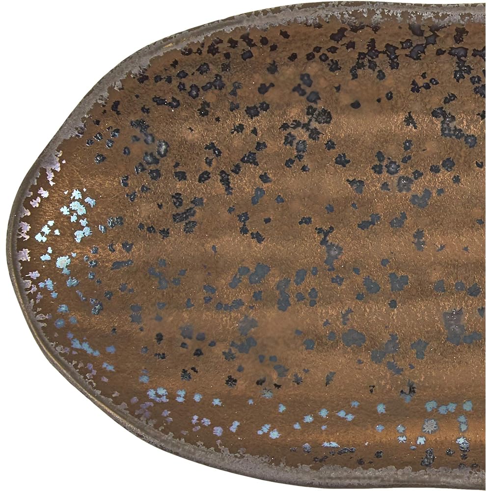 Set of 10 Lava style oval long plates [35.2 x 9.5 x 2.2cm 400g] [Yakimono plates] [Restaurant, Inn, Japanese tableware, Restaurant, Commercial use]