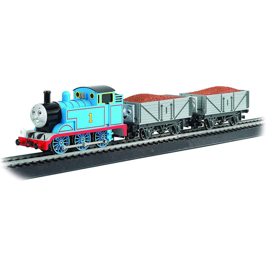 Bachmann Trains – Deluxe Thomas & The Trouble Sam Truck Cargo Set – Loco with Moving Eyes – HO Scale Blue