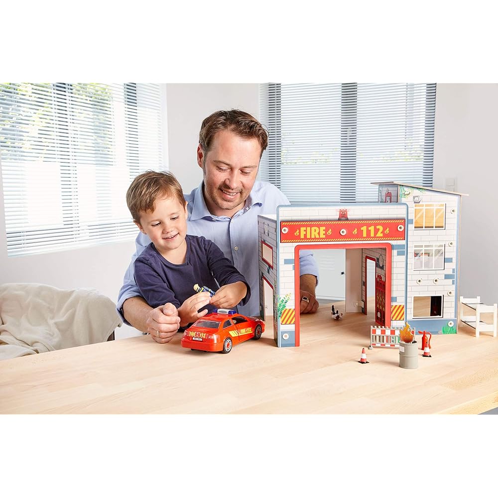 German Level 1/20 Junior Kit Series Fire Station Playset Color Coded Plastic Model 00850