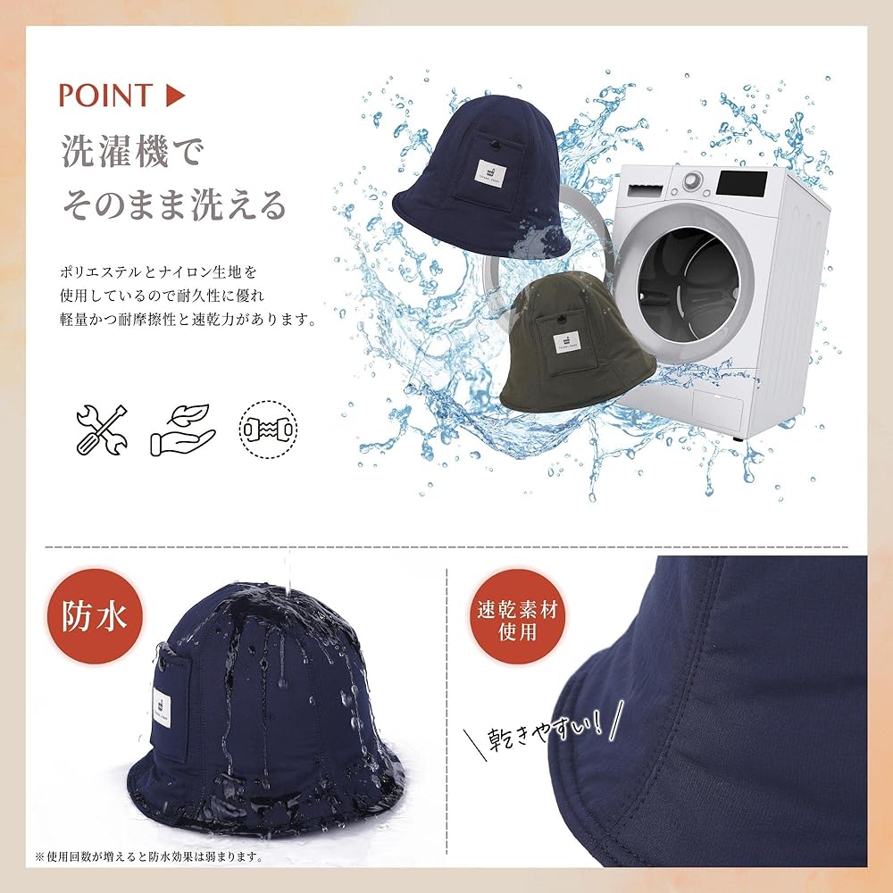 [Totonoi Japan] Sauna Hat Nylon Men's Women's Washable Sauna Hat Thinsulate Washable