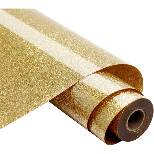 Bonnyhtv Glitter HTV 20ft Roll Light Gold