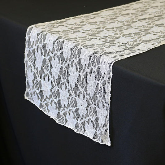 14 x 108 inch Lace Table Runner White B00OMC5VSI