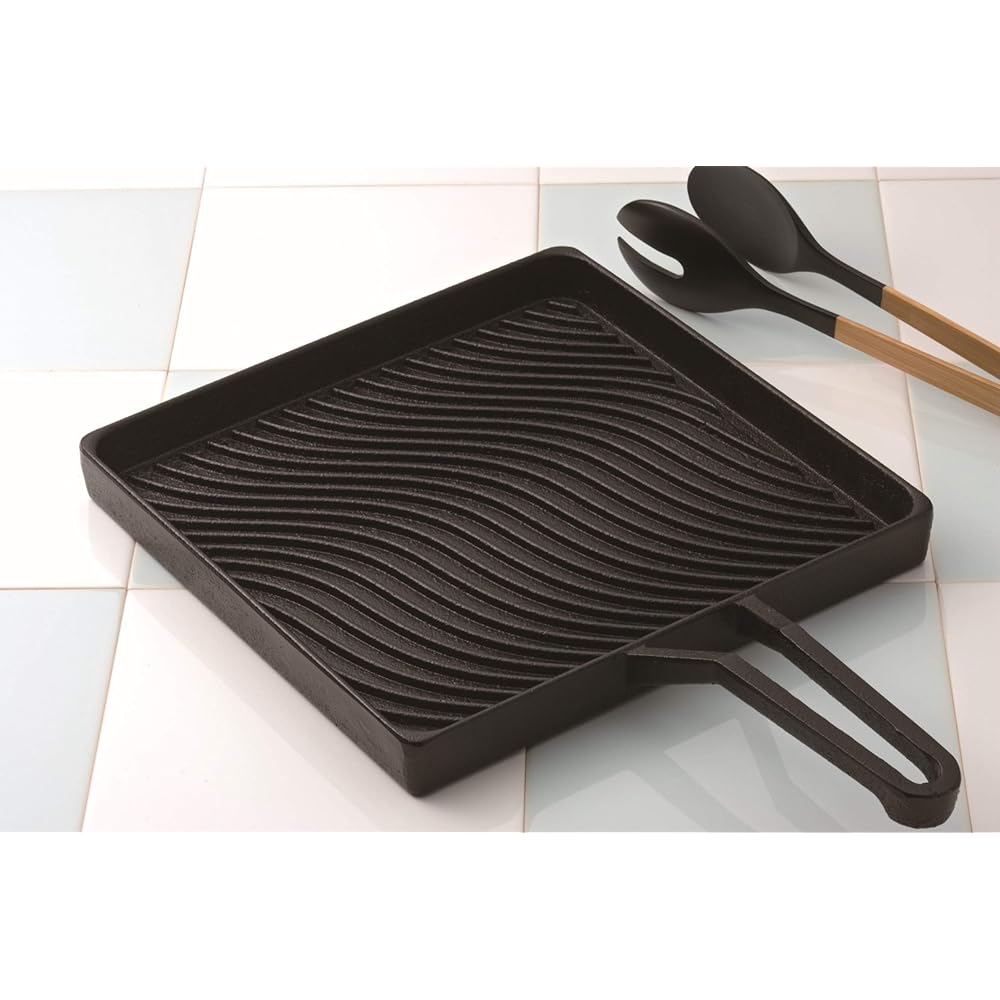 Iwachu Japan Brand Pro Arte Grill Pan Large IH Compatible Nambu Ironware 60006