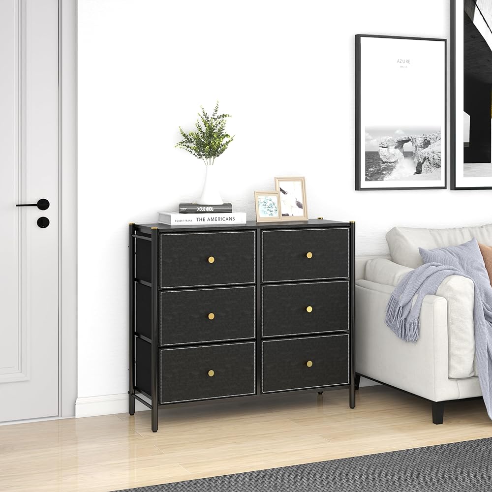 Pearl Metal Storage Rack Chest 3 Tiers Double W89 Width 89 x Depth 32.5 x Height 75.5cm Elegant Black GOLDVEL N-7100