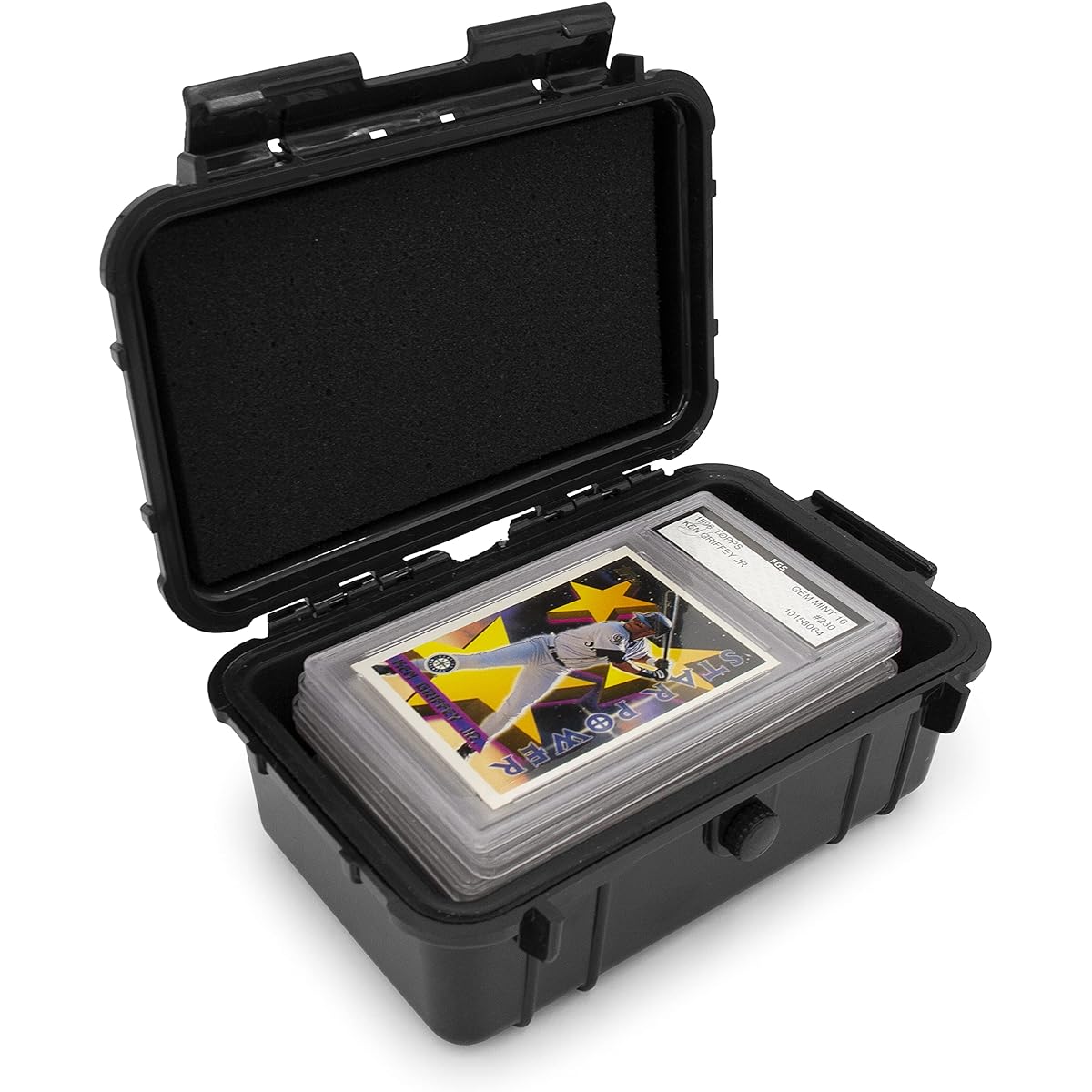 CASEMATIX Grade Card Case Compatible with 6+ BGS 8+ PSA FGS Grade Sports Trading Cards, Waterproof Grade Slab Card Storage Box with Card Carrying Case, Shock Absorbing Foam Inserts