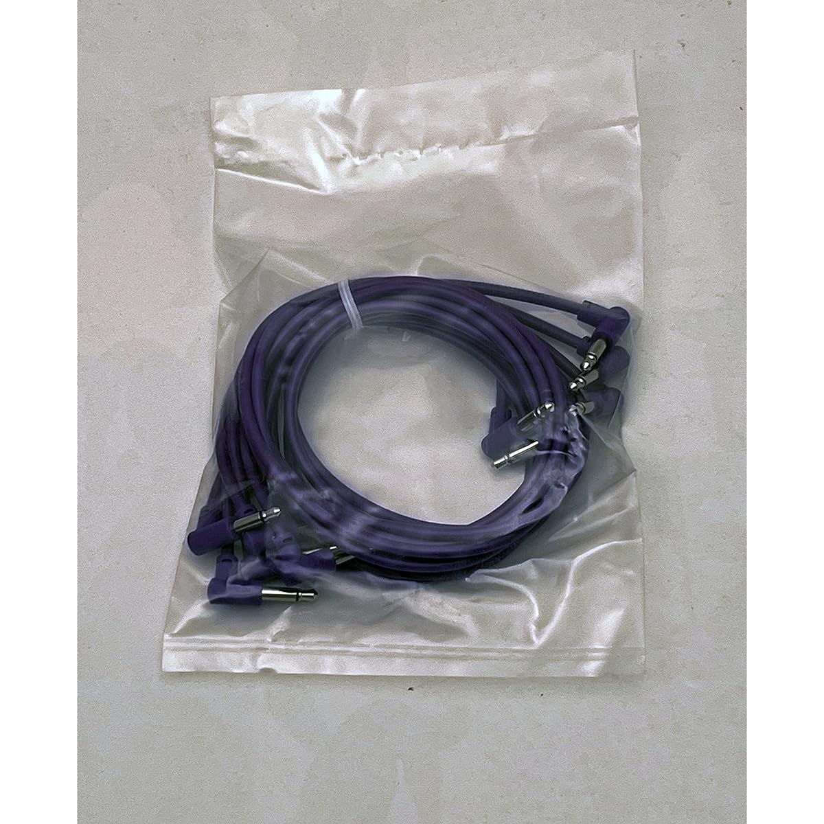 Luigis Modular M-PAR Right Angle Eurorack Patch Cables - 5-Pack of 24 Purple Cables (60cm)