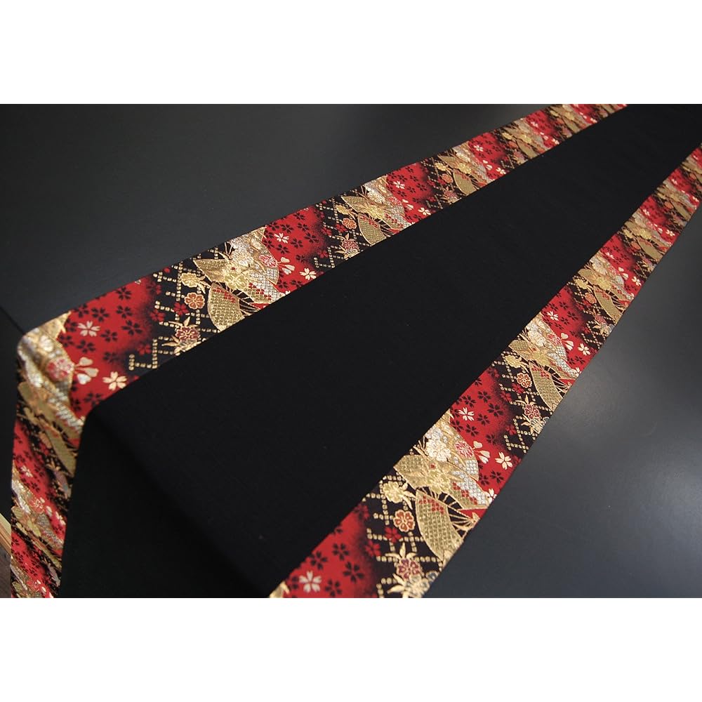 Japanese Style Kimono Table Runner Reversible Brocade Obi Boxed 150cm (Fan)