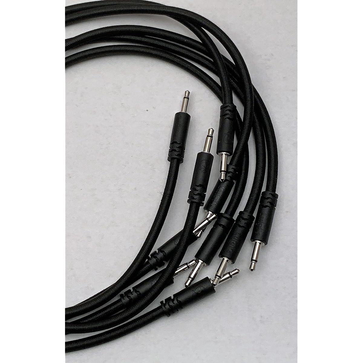 Luigis Modular Supply Bucatini Braided Patch Cable - 5 Black Cables 24 (60cm)