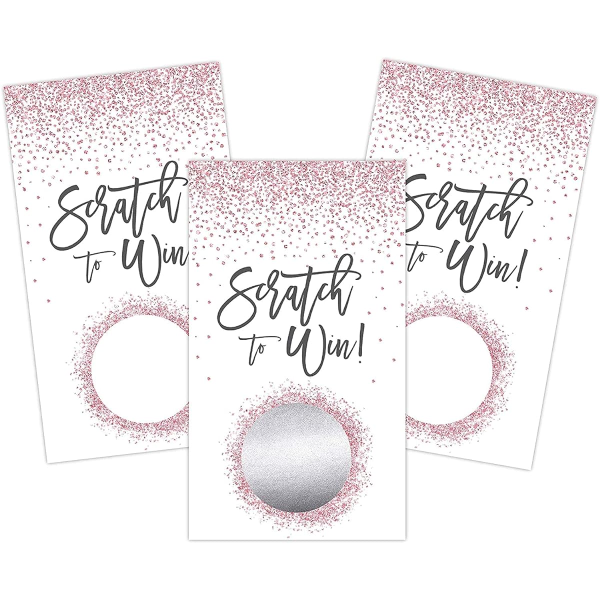 Pink Blank Gift Certificate Scratch Off Cards Vouchers Holiday Christmas Birthday Small Restaurant Spa Beauty Makeup Hair Salon Wedding Bridal Baby Shower Souvenir Game