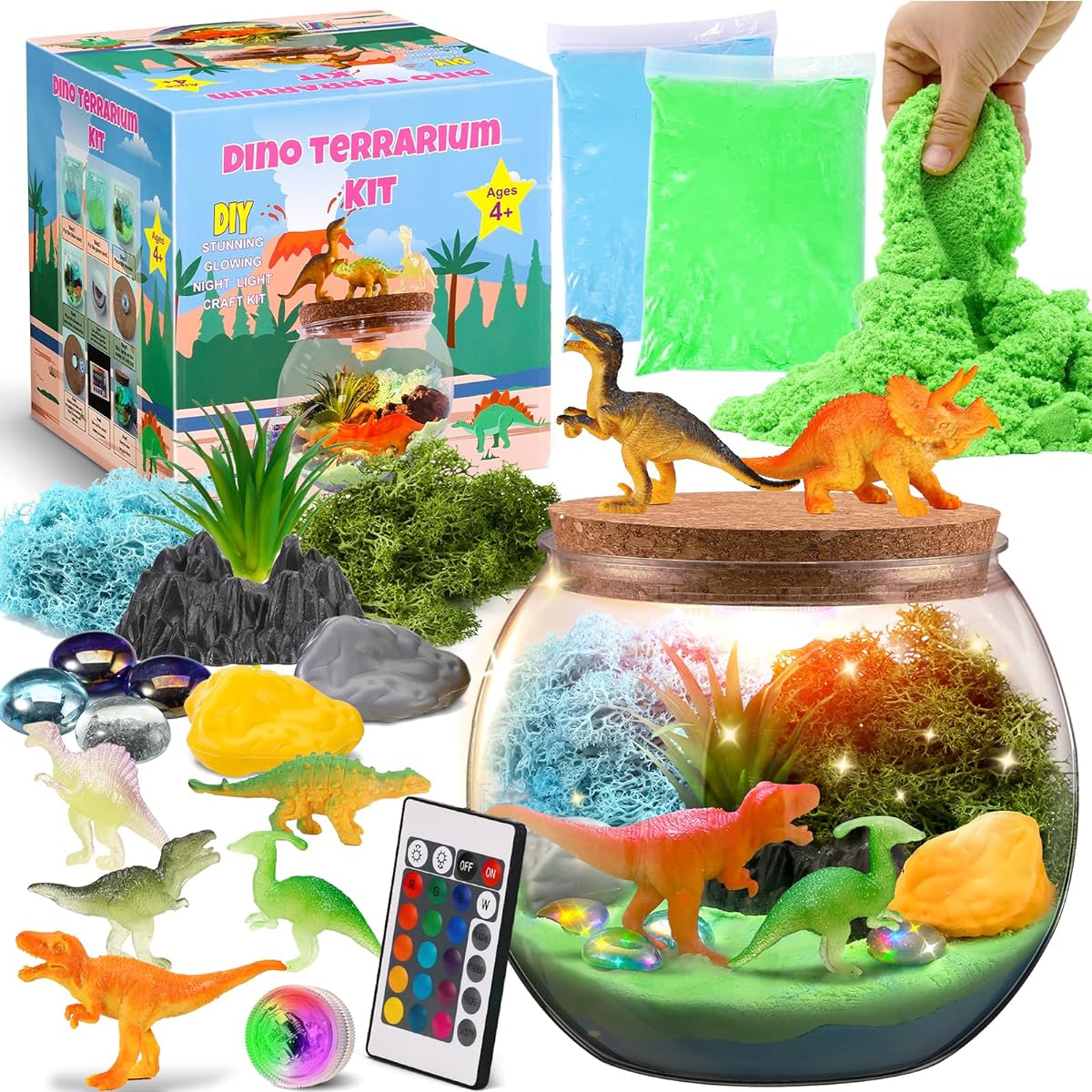 Weceit Light Up Terrarium Kit for Kids Unicorn Art & Craft Set Birthday Gift for Girls