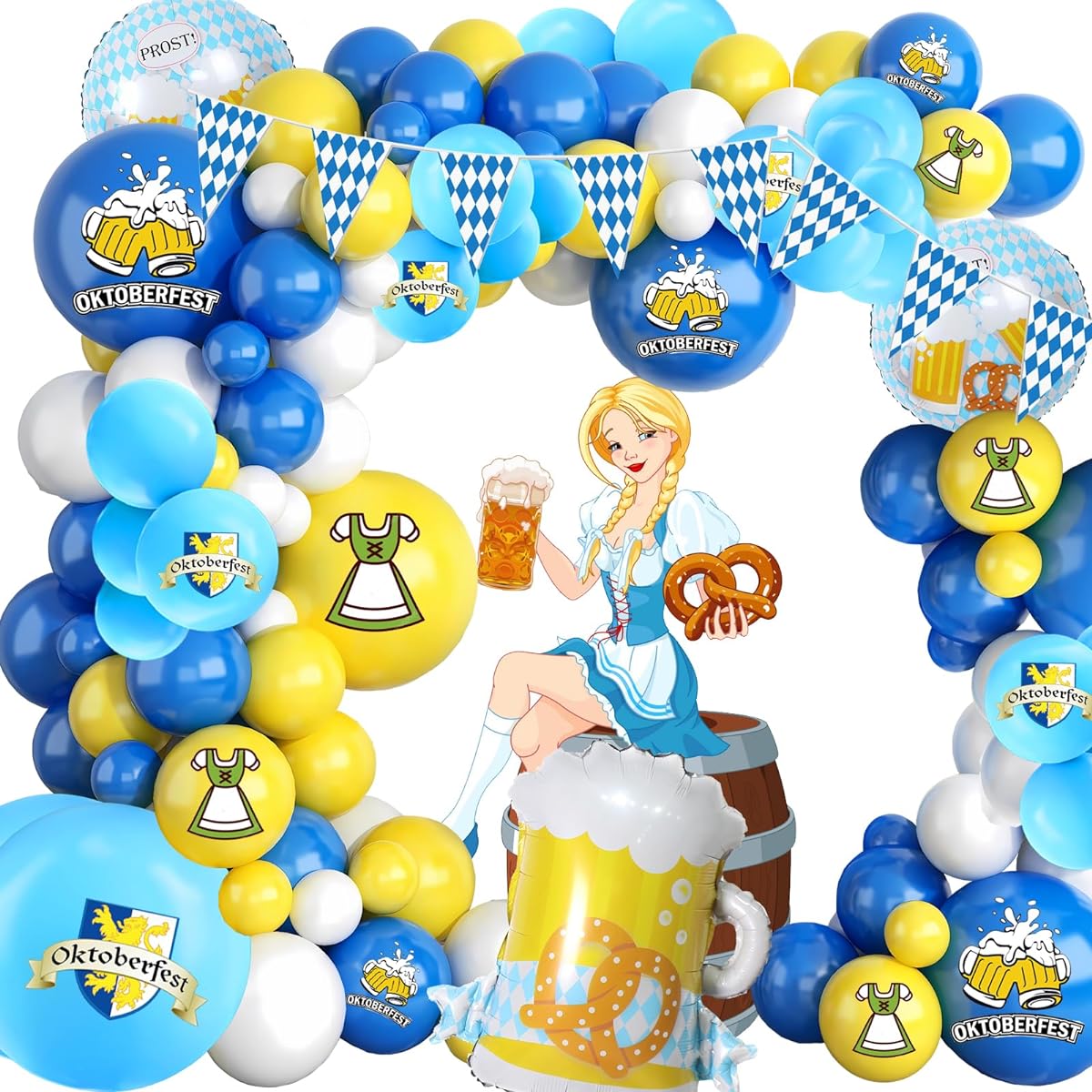 Oktoberfest Balloon Arch Munich Party Decoration Supplies