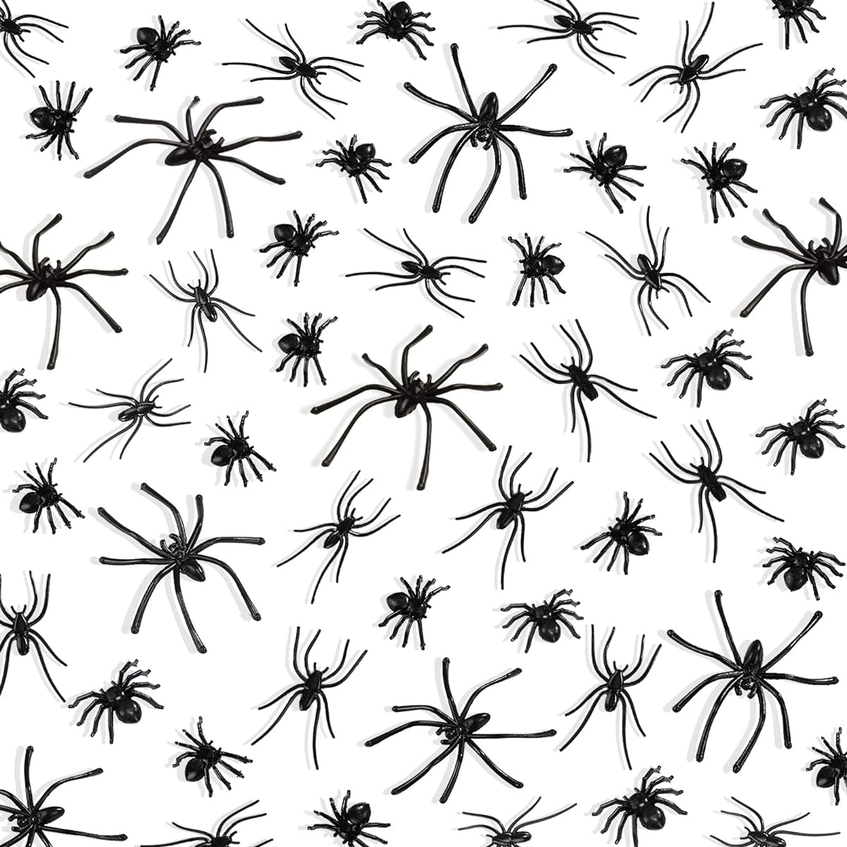 BAINFE Plastic Spider 3 Sizes 150 Pieces Halloween Realistic Plastic Spider Small Spider Toy Prank Prop Halloween Home Party Decoration