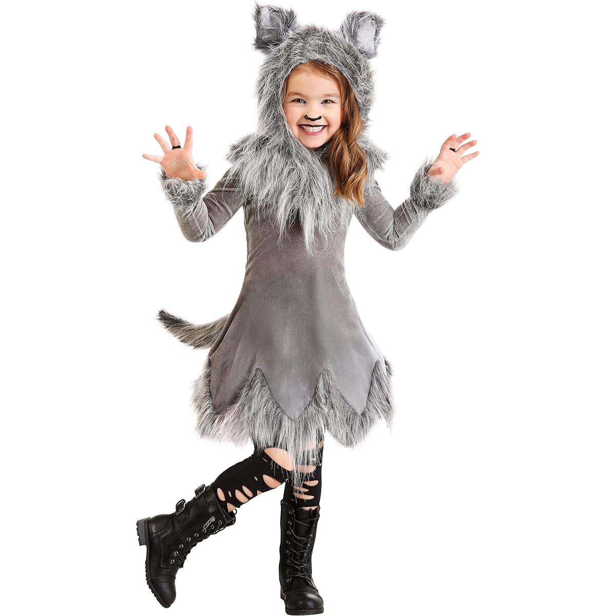 Toddler Girls Wolf Costume Gray Wolf Dress Toddler