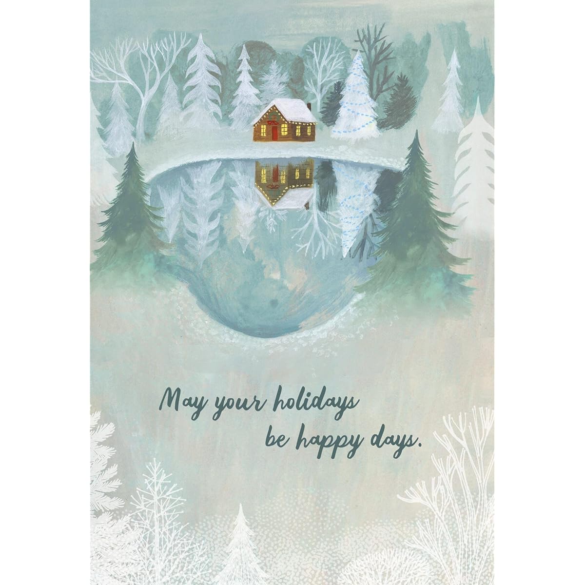 Hallmark Business Employee Holiday Cards Pack of 100 (Happy Days Winter Cabin)
