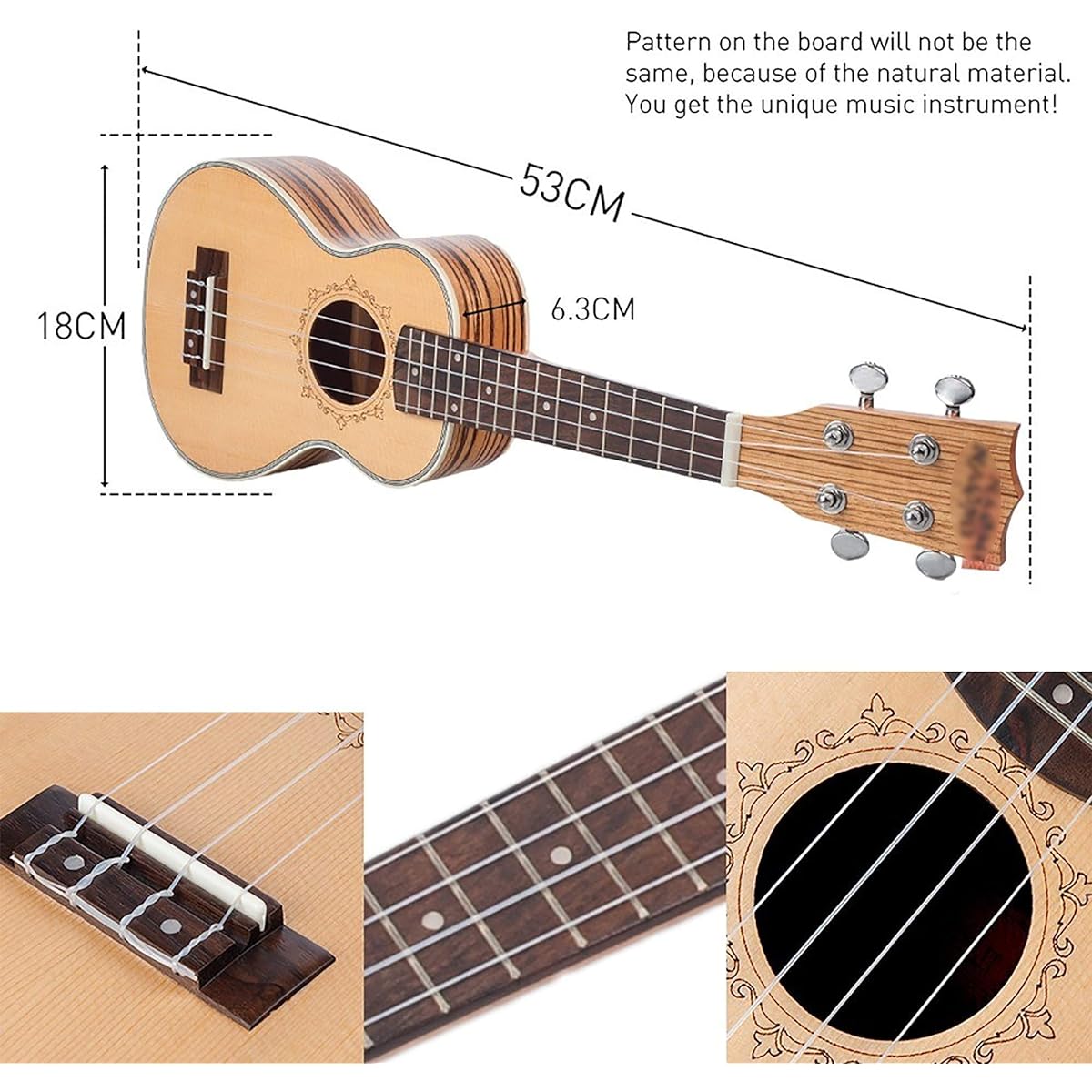 Ukulele 23 inch ukulele (Size:23 Inch; Color:01)