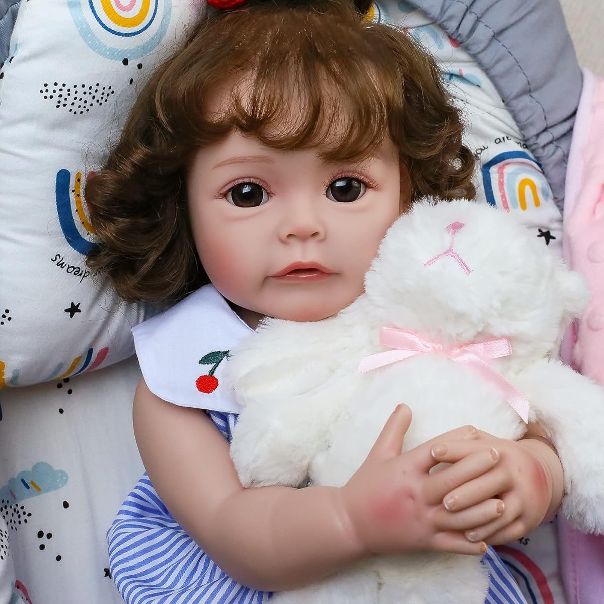 Besiletre Lifelike Reborn Baby Doll 18 Inch Realistic Newborn Baby Girl with Closure & Accessories Best Birthday Set Ages 3+