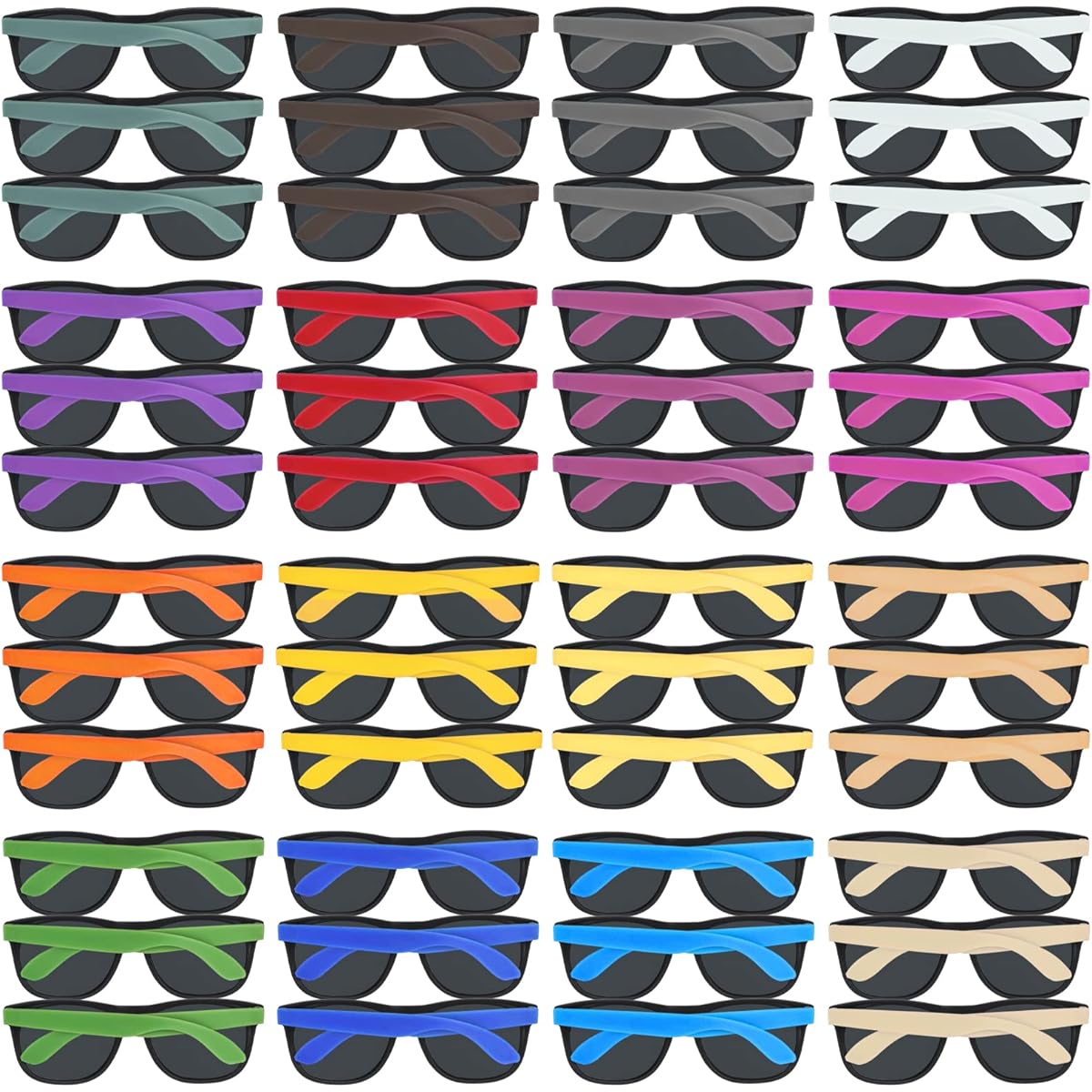 48 Pack 16 Colors Neon Party Sunglasses 80s Retro Style Party Favors Sunglasses for Carnival Summer Pool Toys Goodie Bag Stuffers for Boys Girls Beach Party Supplies Birthday School Gifts