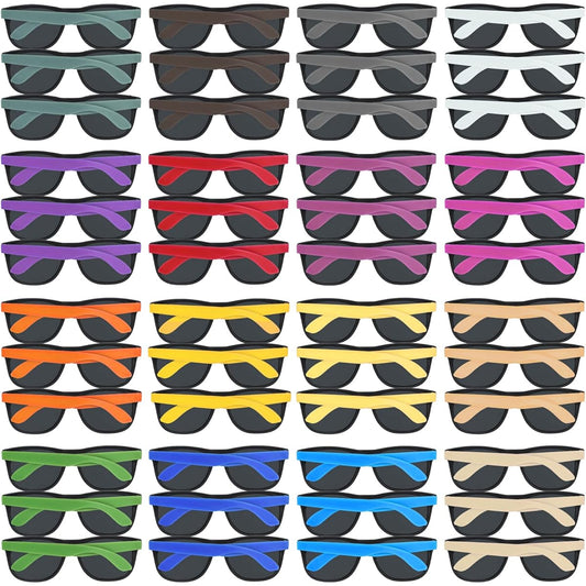 48 Pack 16 Colors Neon Party Sunglasses 80s Retro Style Party Favors Sunglasses for Carnival Summer Pool Toys Goodie Bag Stuffers for Boys Girls Beach Party Supplies Birthday School Gifts