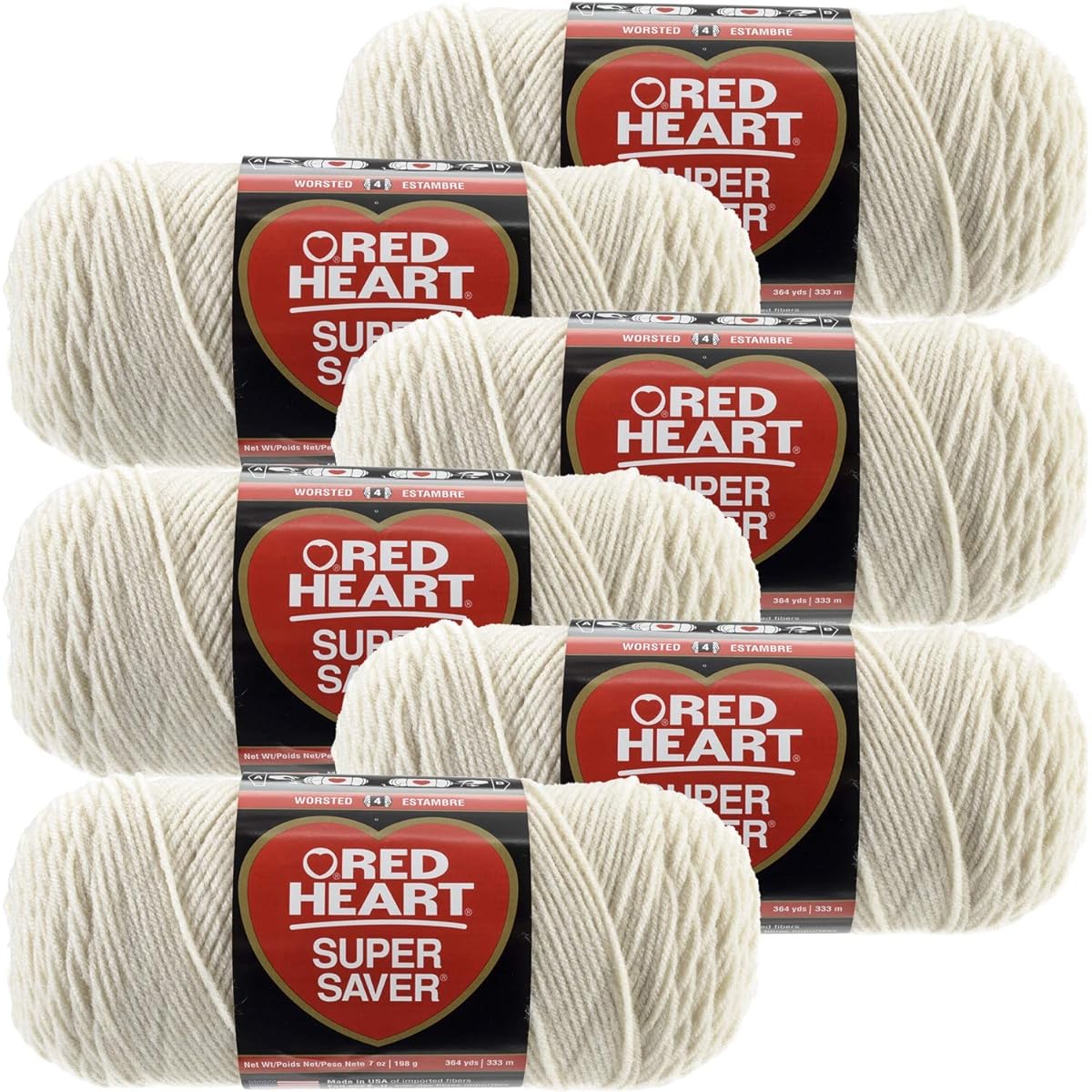 Red Heart Aran Super Saver Yarn 6 Pack