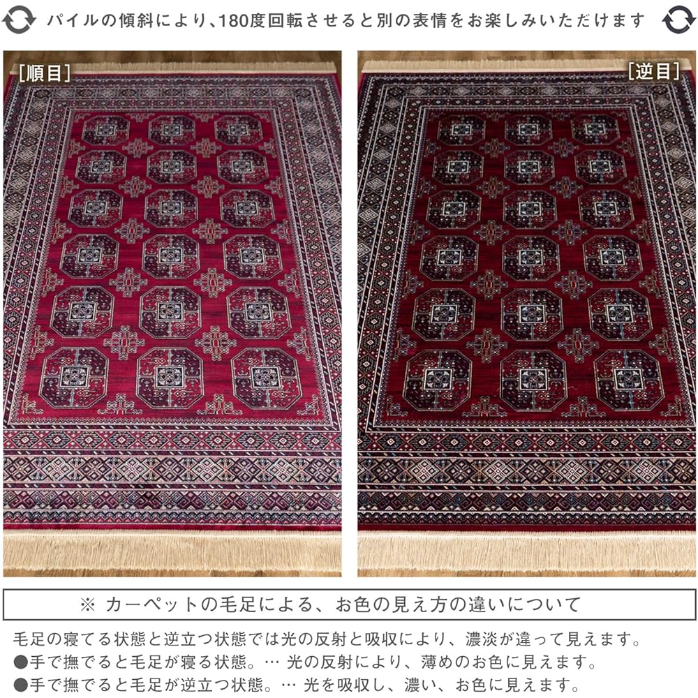 Sayansayan Bohara Turkmen style rug thin Royal Palace 14043 195×250 3 tatami red