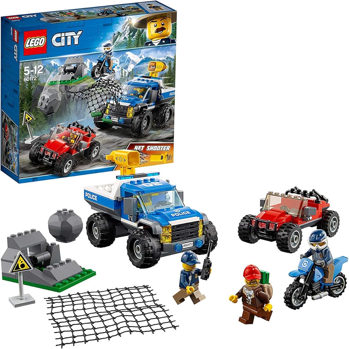 LEGO City Mountain Police Car and Police Bike 60172 Blocks Toys for Boys Cars