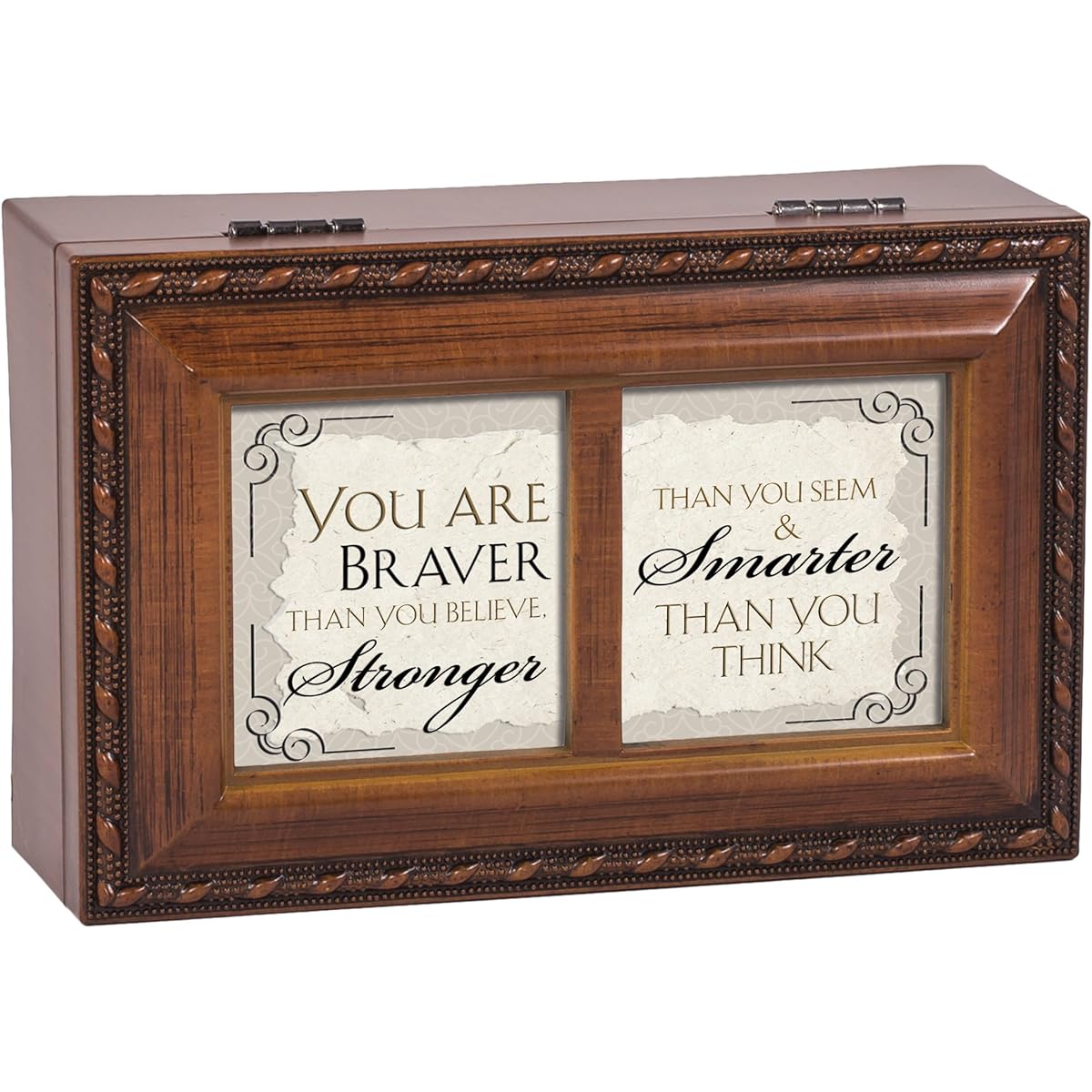 Braver Stronger Smarter Than Woodgrain Petite Music Box Plays You Light Up My Life
