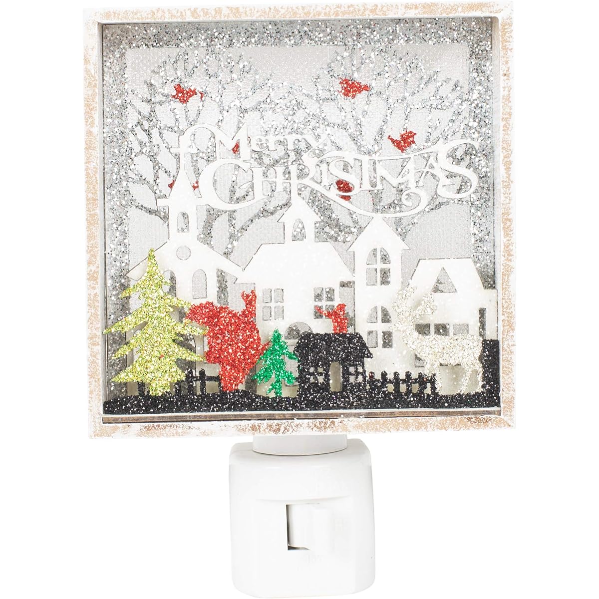 Rome - 5.5" Merry Christmas Papercut Wall Nightlight Swivel Plug
