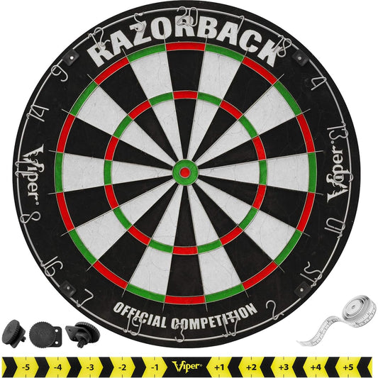 Viper Razorback Official Competition Bristle Steel Tip Dartboard Set with Staple-Free Razor Thin Metal Spider Wire for Increased Scoring, Reduced Bounce Outs; Self-Healing Premium-Grade Sisal Board 141［並行輸入］