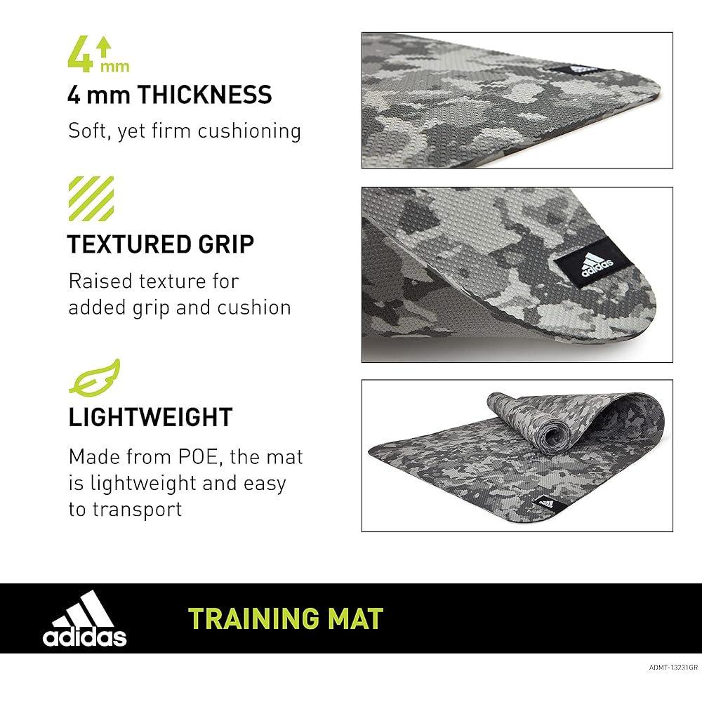 Adidas Training Mat Camouflage Camo Gray 4mm ADMT-13231GR