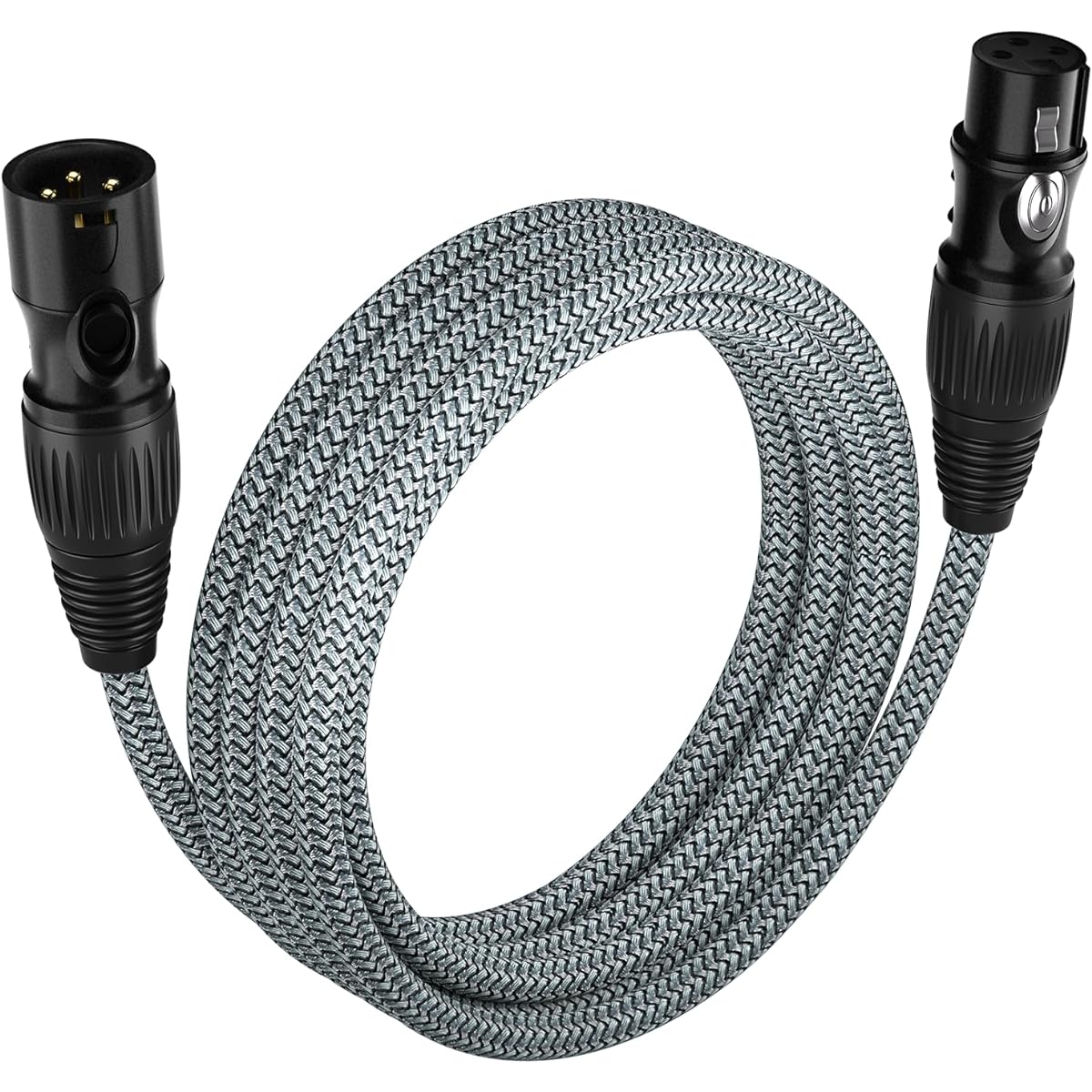 huaham XLR Cable 2 Pack 3.3ft Microphone Cable Nylon Braided XLR Male to Female Balanced 3 Pin XLR Microphone Cable Compatible with Mixer/Recording Studio/Speaker System etc.