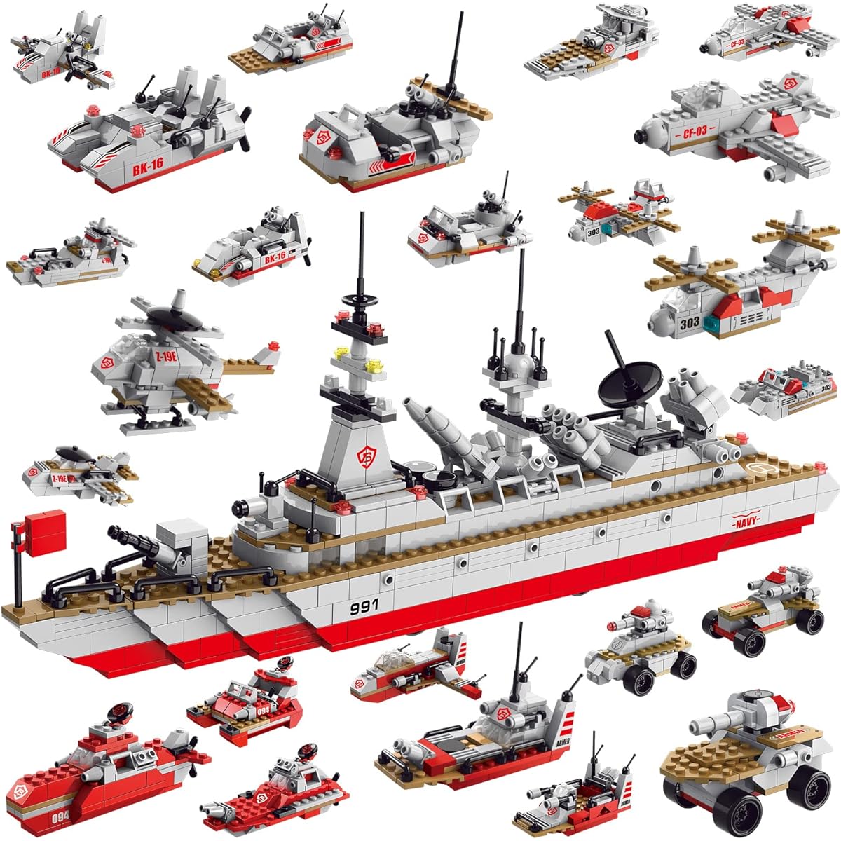 Sitodier STEM Building Set Toys 811 Pieces Assembly 25 in 1 Cruiser Sea Ship Building Toys for Ages 6+ Boys 25 Models Engineering Building Blocks Kits for Ages 6 7 8 9 10 11 12