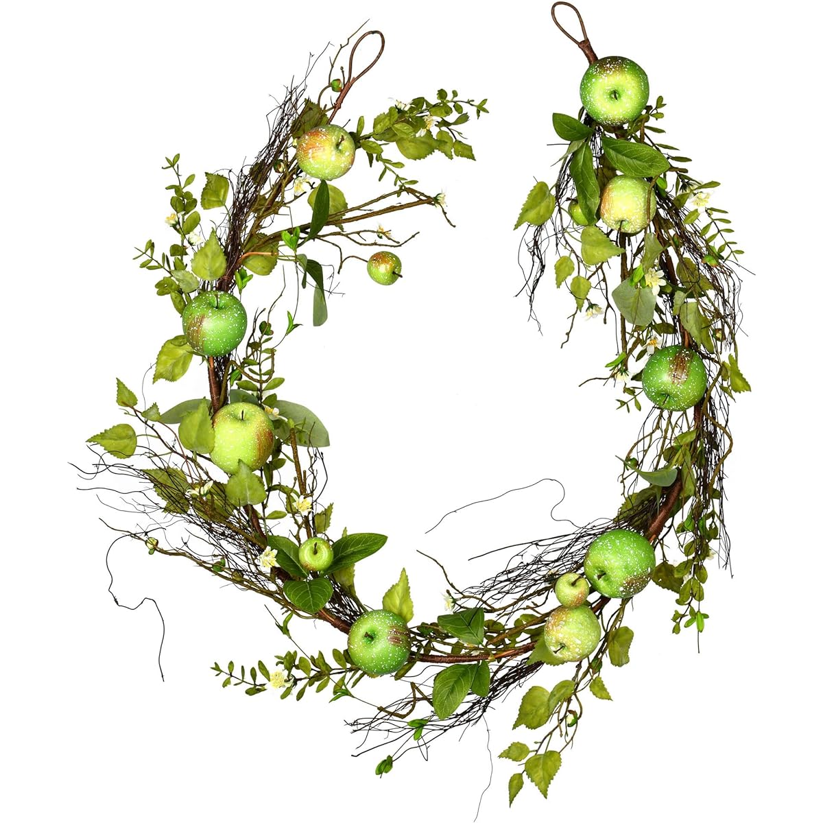 Vickerman 68" Artificial Green Apple Mixed Twig Garland