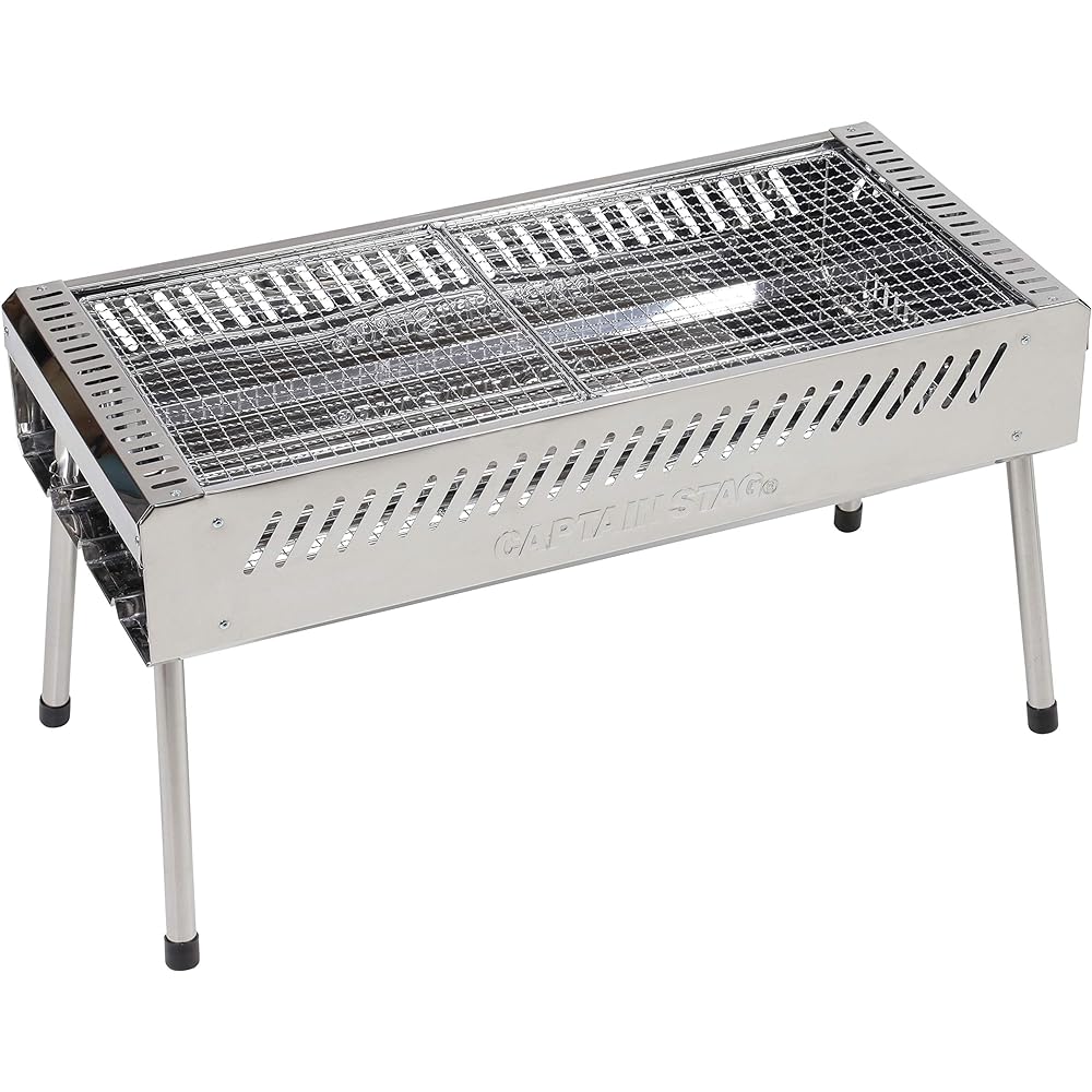 Captain Stag (CAPTAIN STAG) Barbecue Stove Barbecue Grill BBQ Stainless Steel Grill 600 [For 5-6 People] 2 High/Low Height Levels Easy Assembly Lightweight UG-68