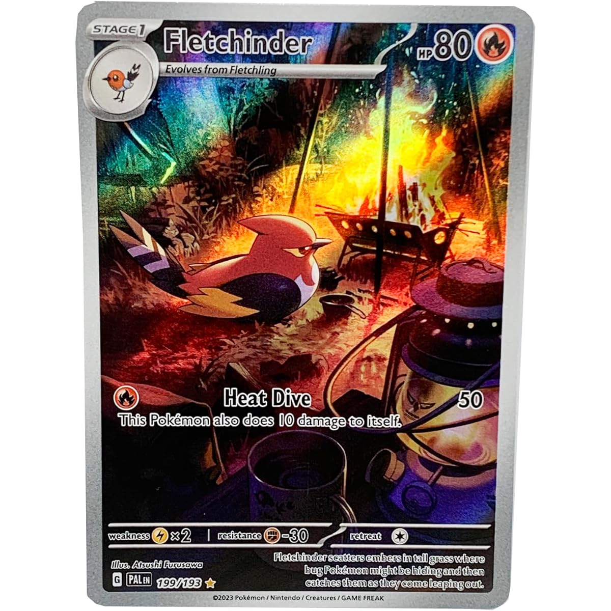 Pokemon - Fletchinder 199/193 - Paldea Evolution - Illustrated Rare - Alternate Art Card