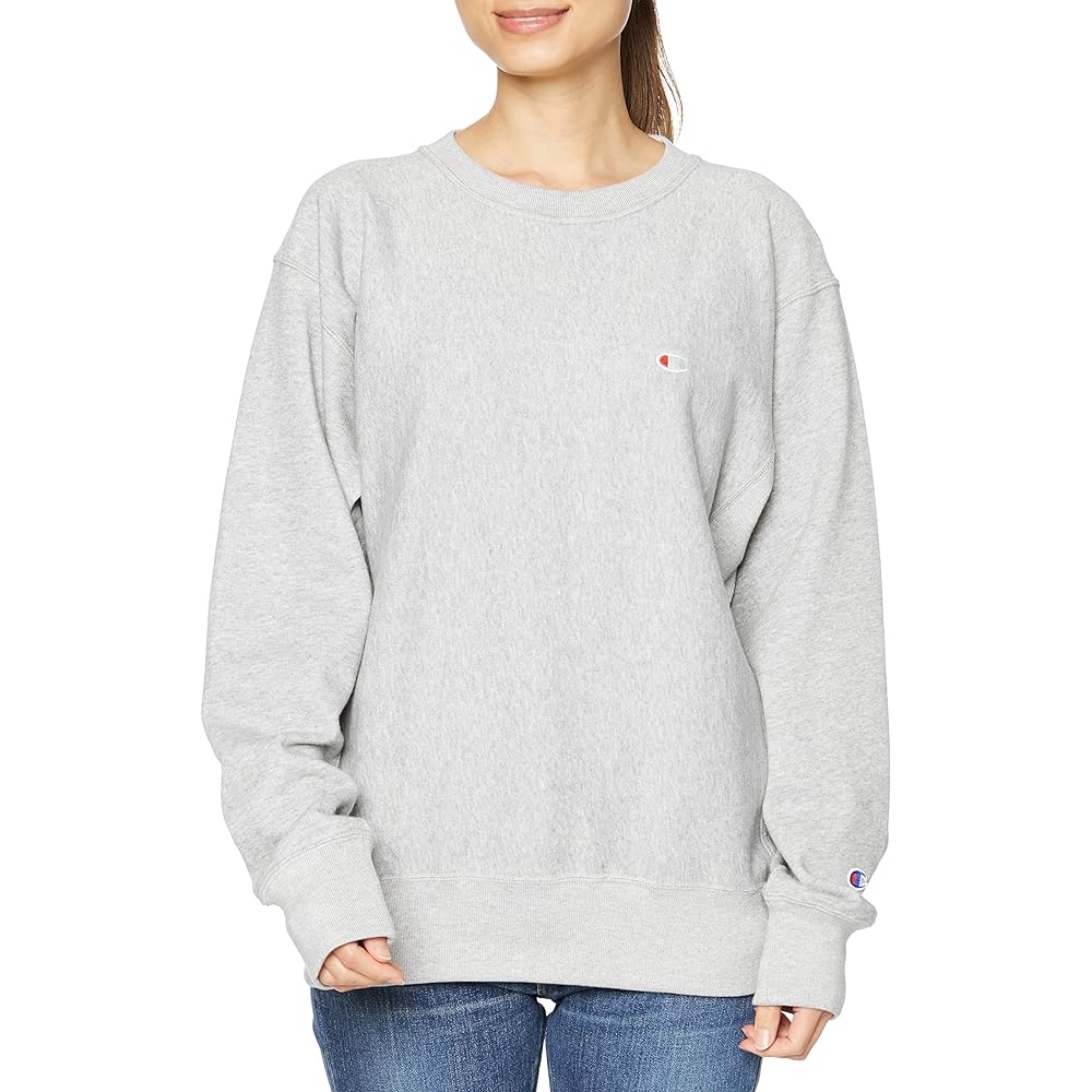 [Champion] Sweatshirt, Long Sleeve, Fleece, 100% Cotton, 10oz, One Point Logo Embroidery, Reverse Weave(R) Crew Neck Sweatshirt, C3-T016 Men's