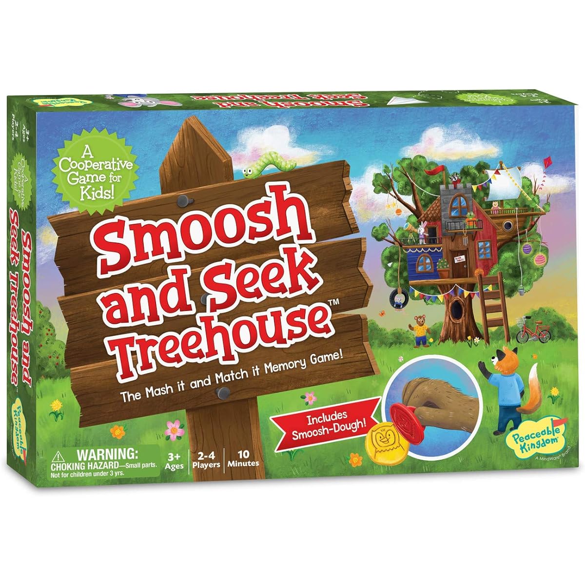 Peaceable Kingdom Smoosh and Seek Treehouse - A cooperative memory matching game - Teamwork wins! - For ages 3 and up