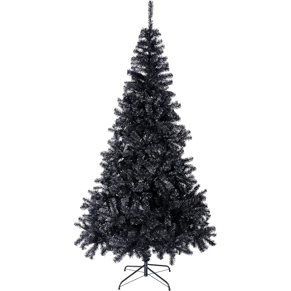 Sunnyglade 7.5ft Halloween Black Artificial Christmas Tree 1400 Chips Seasonal Holiday Decoration Tree with Metal Stand for Home Office Party (7ft)
