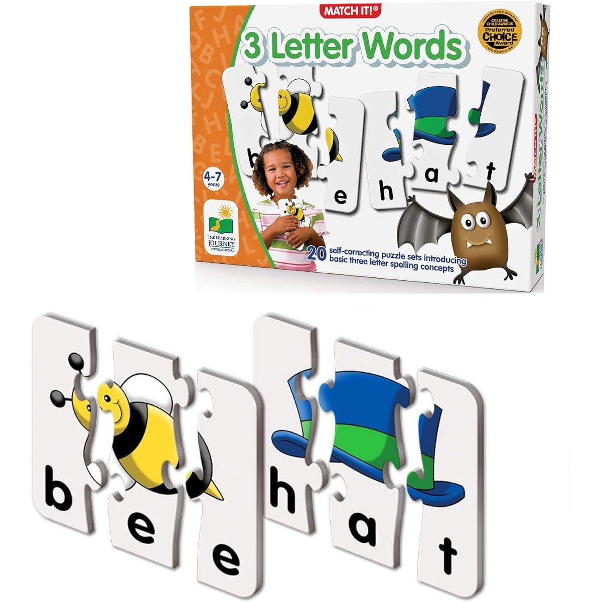 The Learning Journey Alphabet English Puzzle for Toddlers Match It! 3 Letter Words 116456 Authentic