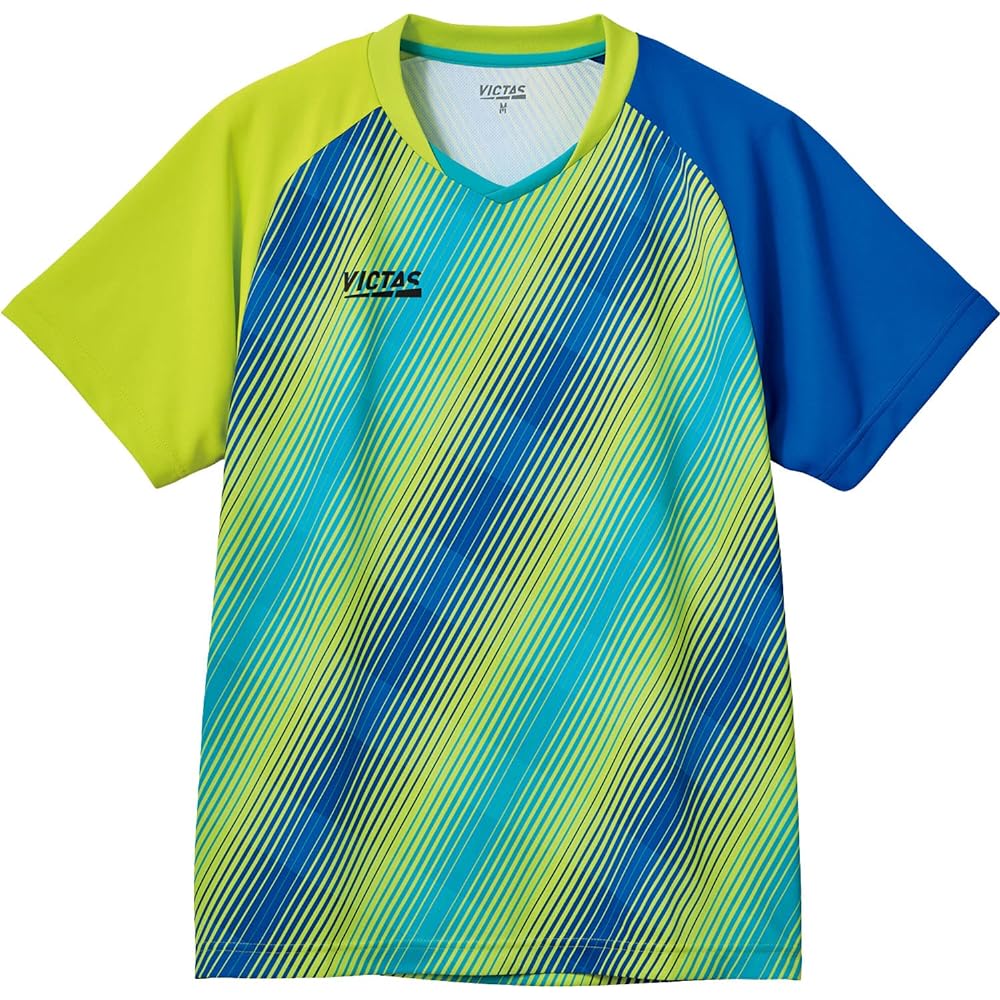VICTAS Table Tennis Game Shirt, Bias Stripe Game Shirt, J.T.T.A (Japan Table Tennis Association) Officially Approved, Unisex, Available in Junior Sizes, 612301