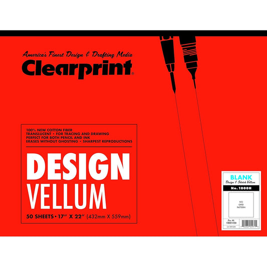 Clearprint Design Vellum Pad no. 1000HP 17 in. x 22 in. pad of 50 by Clearprint