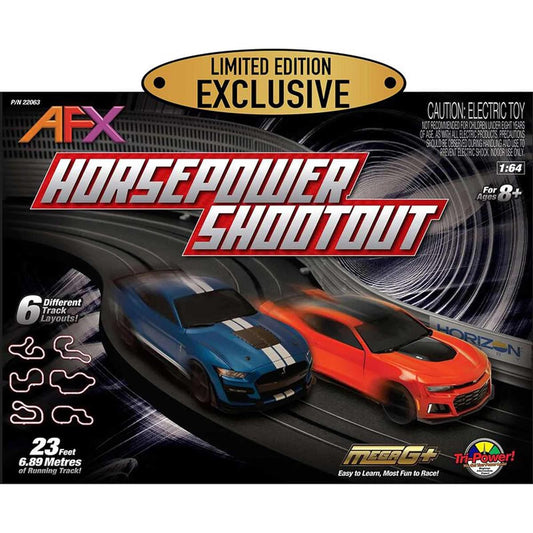 AFX/Racemasters Horsepower Shootout Set Limited Edition AFX22063 HO Slot Racing Set
