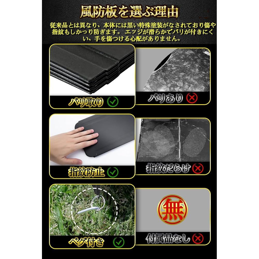 Windscreen Reflector, Bonfire, Windshield, Camping, 50cm, Bonfire, Windbreak, Reflective Board, Large Windshield Board, 8 Pieces Connected, Foldable, Galvanized Steel Plate, Heat Resistant, Wear Resistant, For Bonfire Stand/Outdoor/Camping/Barbecue, One