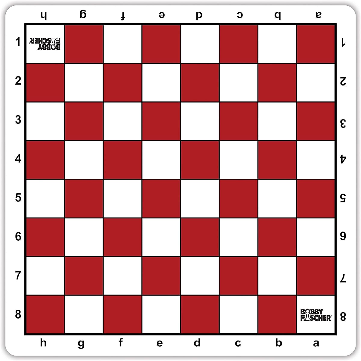 WE Games Bobby Fischer Tournament Roll Up Travel Chess Board - 20" - Mouse Pad Style Red Square