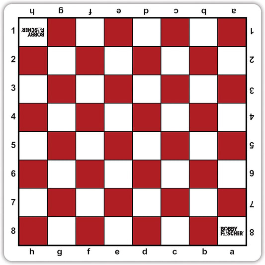 WE Games Bobby Fischer Tournament Roll Up Travel Chess Board - 20" - Mouse Pad Style Red Square