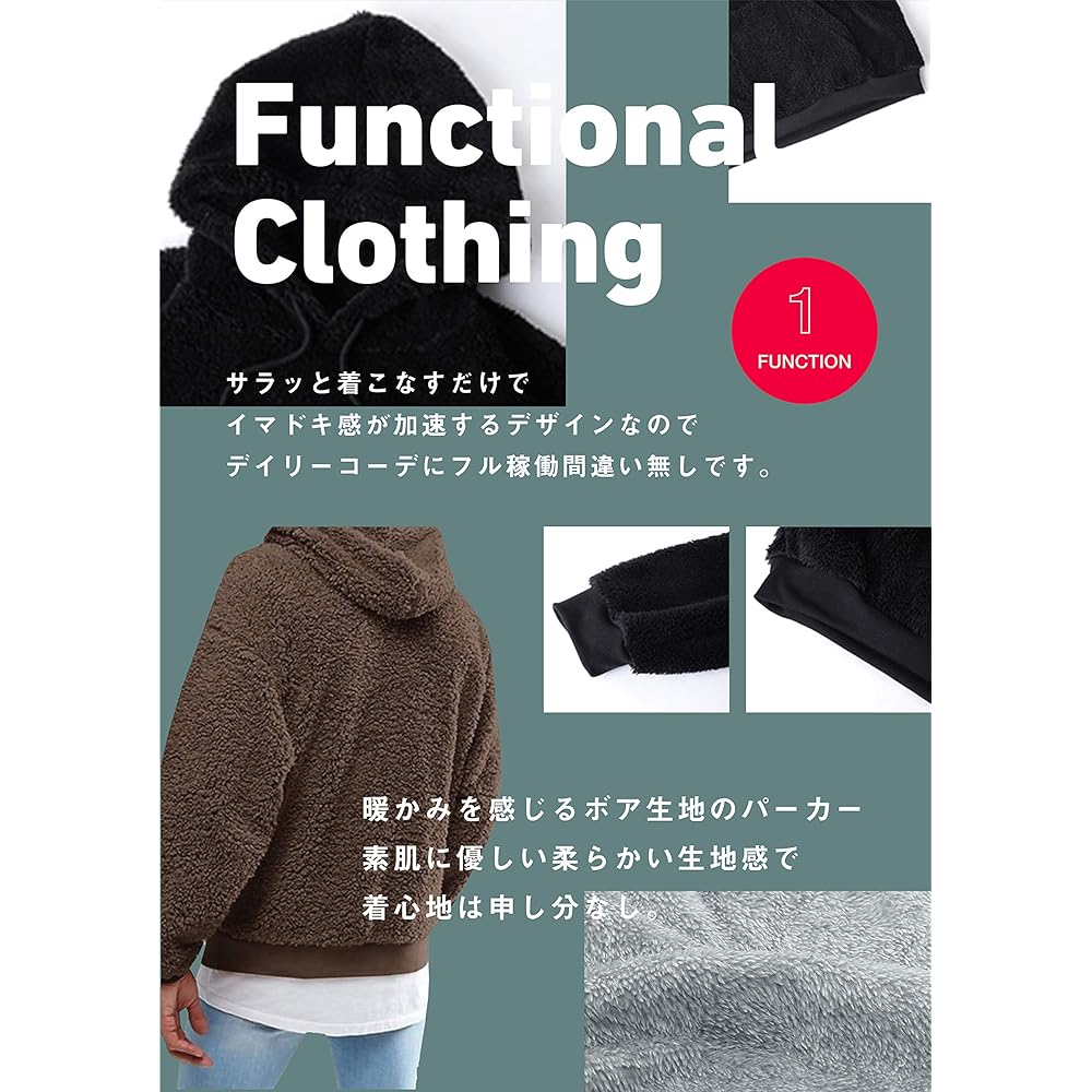 [SUNKAKU] 5 Colors Unisex Boa Parka Fleece Pullover Fluffy Brushed Lining Outerwear Hooded Long Sleeve Simple Plain Loungewear Spring Outerwear Lightweight Large Sizes S-2XL